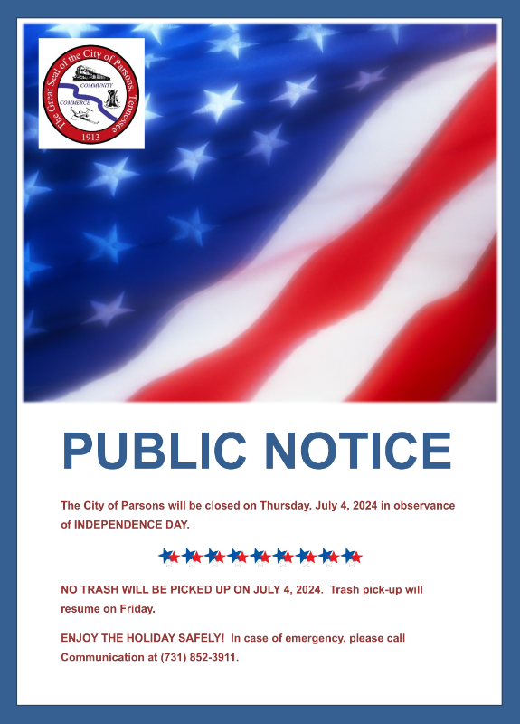 City of Parsons Tennessee You.